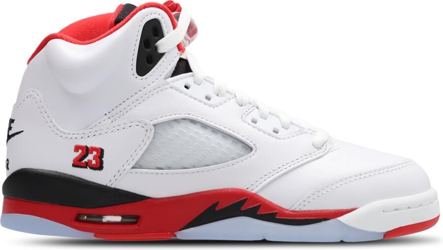 Jordan Air 5 Retro 'Fire Red Black Tongue' kinderschoenen Wit - Foto 5