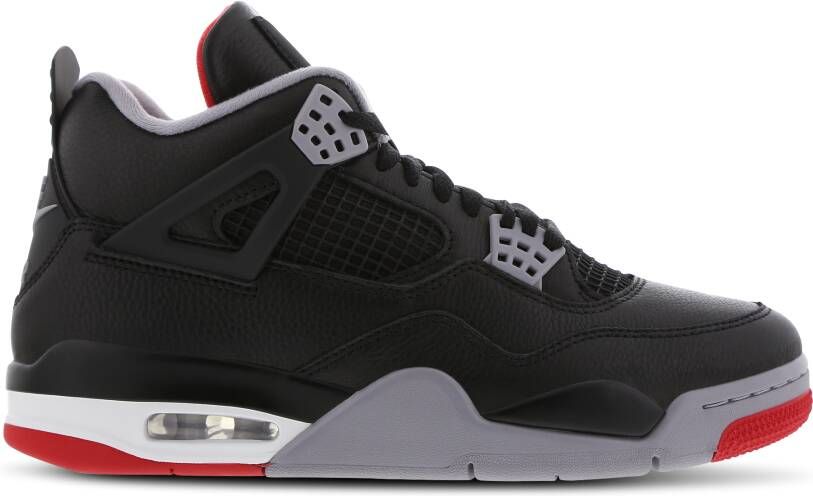 Air Jordan 4 Retro 'Bred Reimagined' (GS) FQ8213-006 zwart grijs- rood kindersneakers sneakers hoog - Foto 4