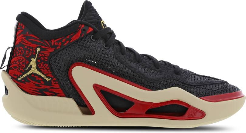 Jordan Tatum 1 Zoo Black Metallic Gold-University Red-Beach