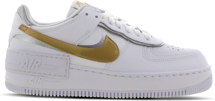 Nike Air Force 1 Shadow Dames Schoenen White Leer Synthetisch