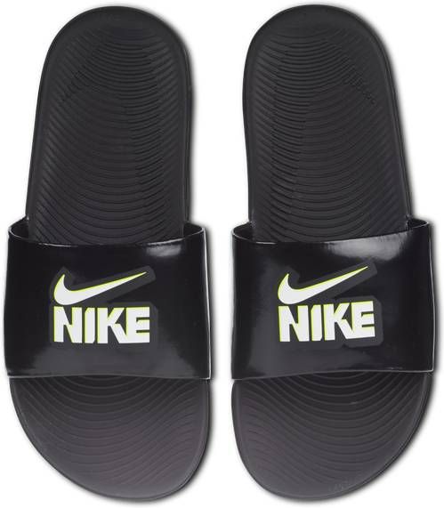 Nike Kawa basisschool Slippers en Sandalen Black Leer Foot Locker