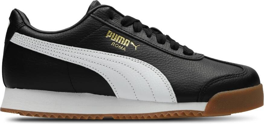 Puma Roma Kindersneakers Zwart Leer