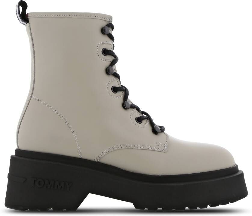 Tommy Jeans Lace Up Dames Schoenen Grijs Maat: 36 Leer Foot Locker