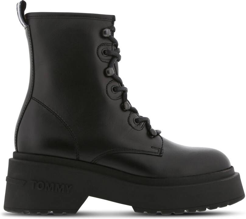 Tommy Jeans Lace Up Dames Schoenen Zwart Maat: 37 Leer Foot Locker