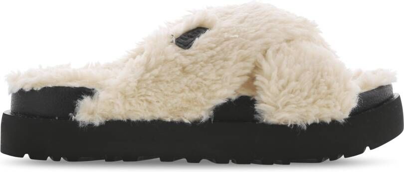 Ugg Fuzz Sugar Cross Slide Natural Black Muilen - Foto 4