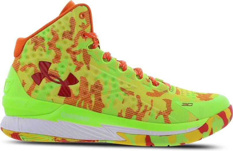 Under Armour Unisex Basketbalschoenen Curry One "Sour Patch" Hyper Groente Team Oranje Rood 44.5