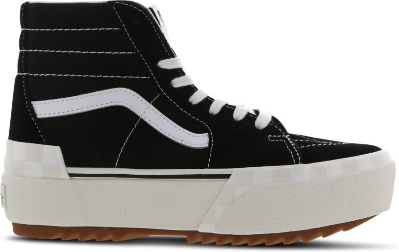 Vans Ua Sk8 Hi Stacked Suede Canvas Black Blanc Sneaker - Foto 10