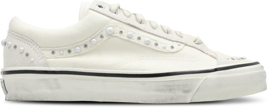 Vans Old Skool Sneakers Wit Leer Textil