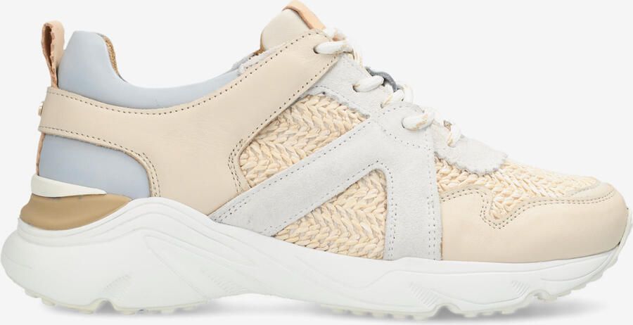 Fred de la bretoniere Bowi One sneaker Raffia Gebroken wit Blauw