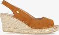 Fred de la bretoniere Clare Beau espadrille suède cognac - Bruin