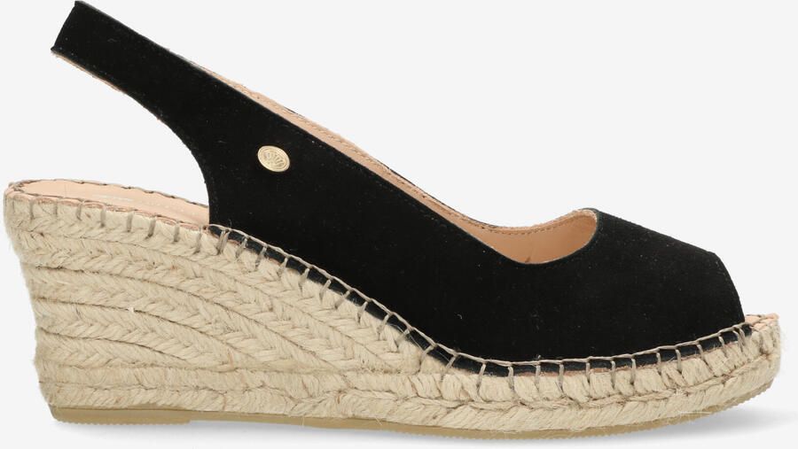 Fred de la bretoniere Clare Kiki espadrille Suède Zwart