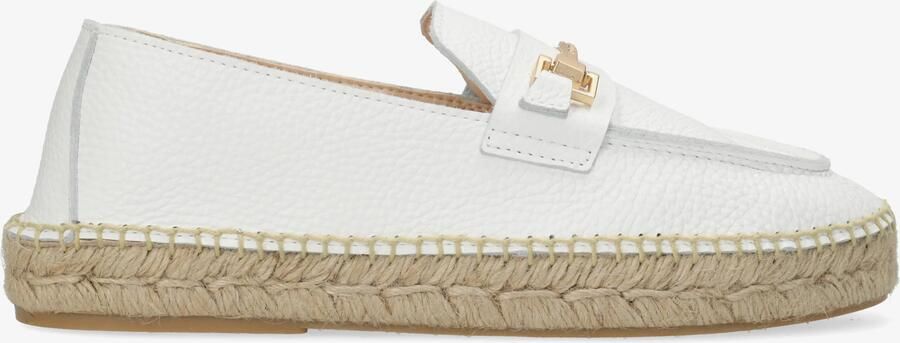 Fred de la Bretoniere Eazia Giorgi leren espadrilles met siergesp wit