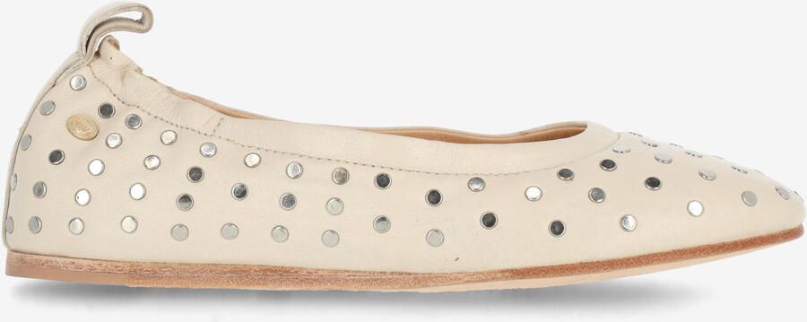 Fred de la Bretoniere Elodie Stud Ballerina Leer Beige
