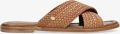 Fred de la bretoniere Ero Cross slipper gevlochten leer Cognac - Bruin