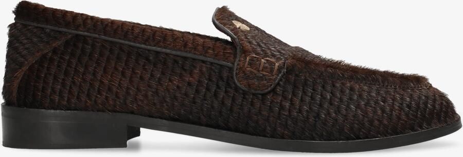Fred de la Bretoniere FAIRY EMIOR Loafer Snake Pony Leather Dark Brown