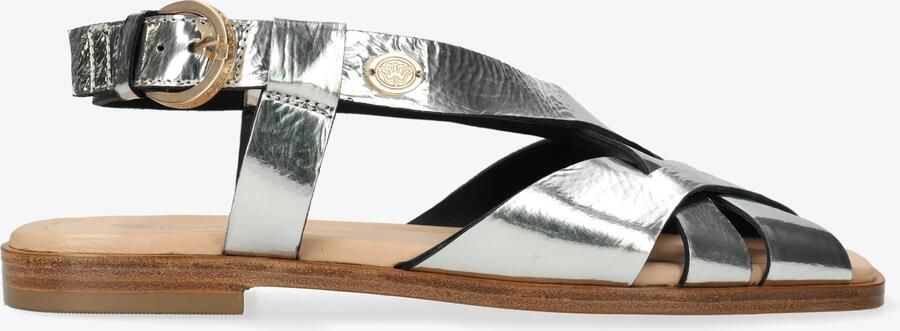 Fred de la bretoniere Gitel Cross sandaal Mirror Zilver
