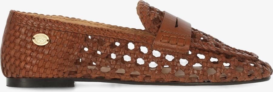 Fred de la bretoniere Glara woven mocassin leer tan