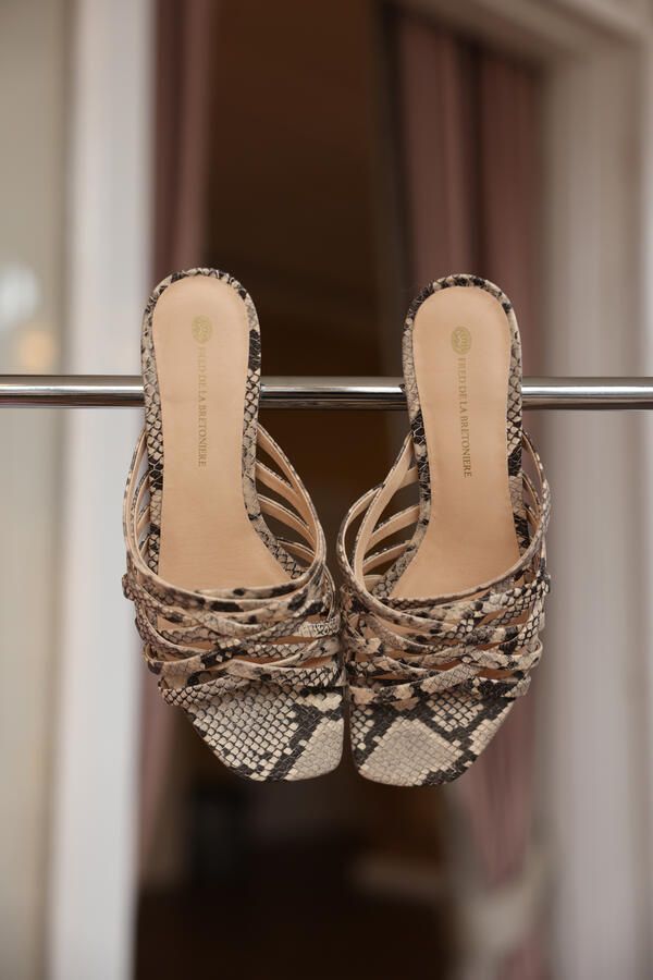 Fred de la bretoniere Glory Mule python zwart beige