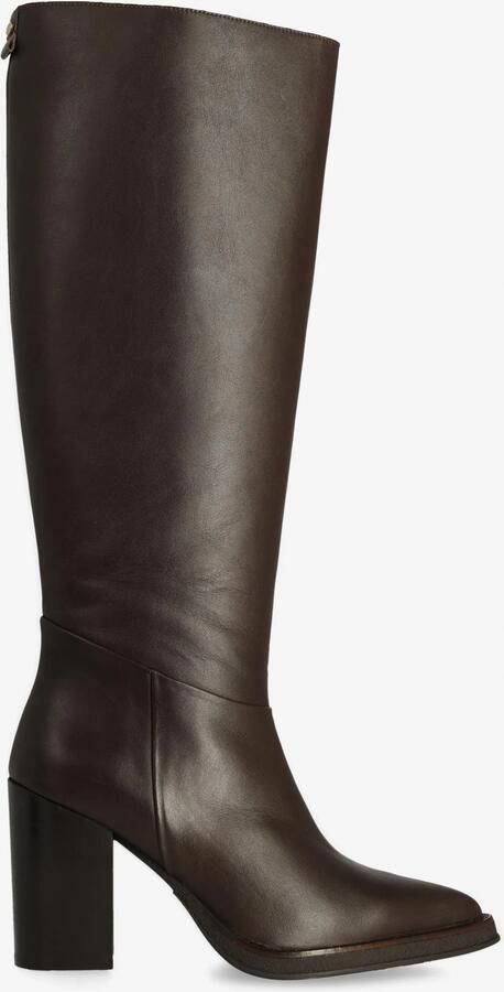 Fred de la Bretoniere Heeled High Boot Grunce Tube Donker Brown Dames Laarzen
