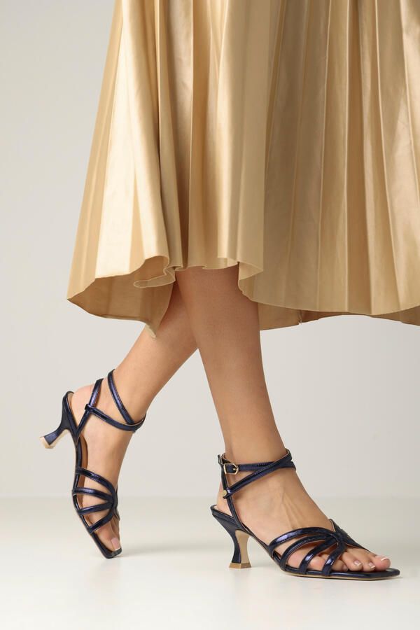 FRED DE LA BRETONIERE Sandalen Dames Iza Cary Leer Blauw