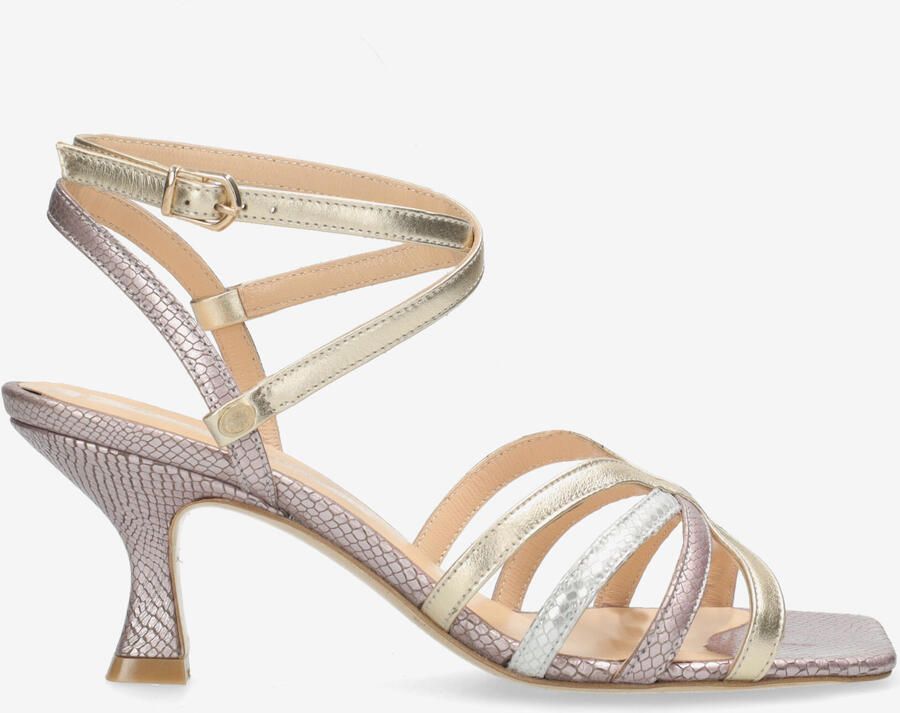 Fred de la Bretoniere Multikleur leren sandalen met kittenhak Multicolor Dames