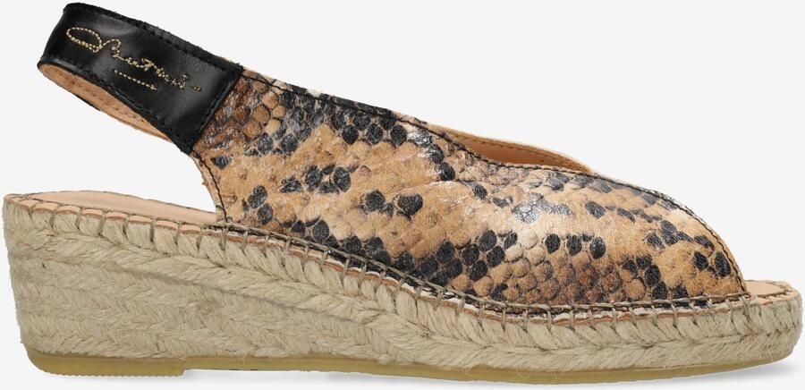 Fred de la Bretoniere Jamy Sling Espadrille Geprint Leer Bruin - Foto 2