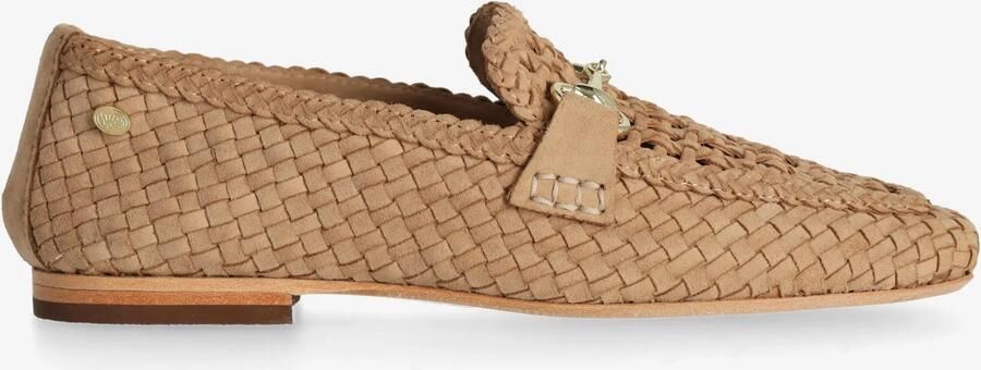 Fred de la bretoniere Jolien instapper geweven suède Taupe