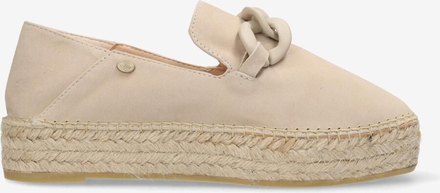 Fred de la bretoniere June Chain espadrille Suède Licht taupe