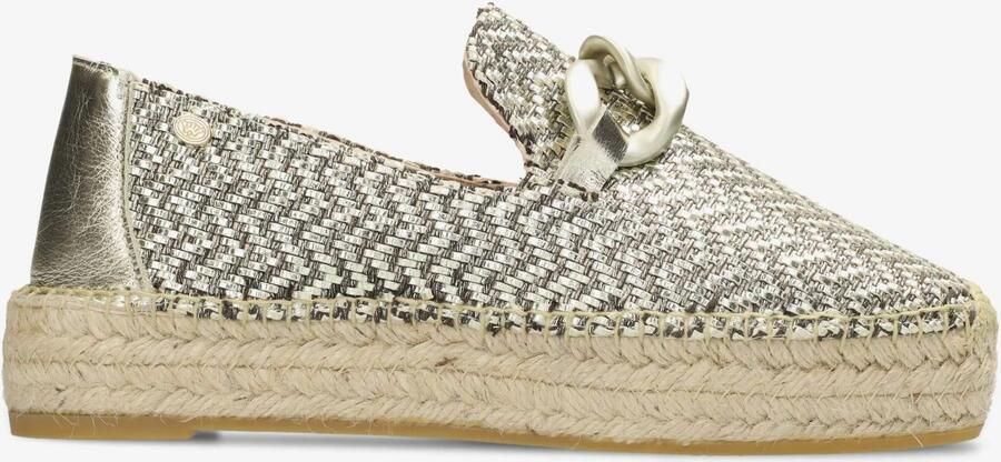 Fred de la bretoniere June Li espadrille geweven Champagne
