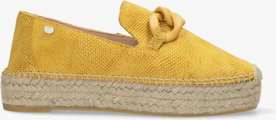 Fred de la bretoniere June Li espadrille suède mosterdgeel