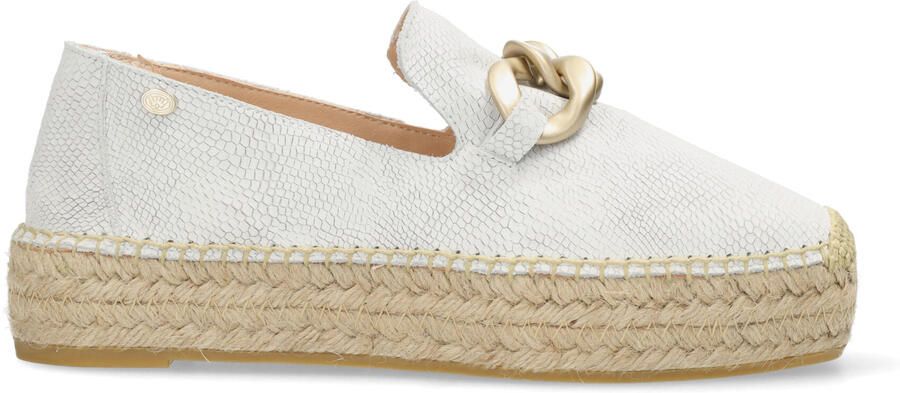 Fred de la bretoniere June Li espadrille Suède slangenprint Nwp Gebroken wit
