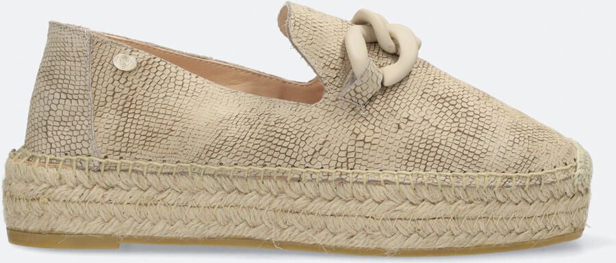 Fred de la bretoniere June Li espadrille Suède slangenprint Nwp Zand