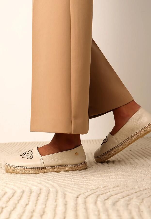 Fred de la Bretoniere MIili Lily B leren espadrilles beige - Foto 3