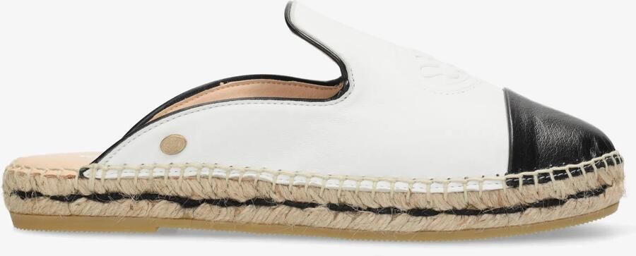 Fred de la bretoniere Mili mule espadrille slipper Leer Wit Zwart - Foto 2