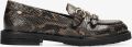 Fred de la Bretoniere Paris Grive Instapper Python Print Leer Donkerbruin - Donkerbruin