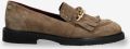 FRED DE LA BRETONIERE Loafers Dames Paris Leya Suède Taupe - Bruin