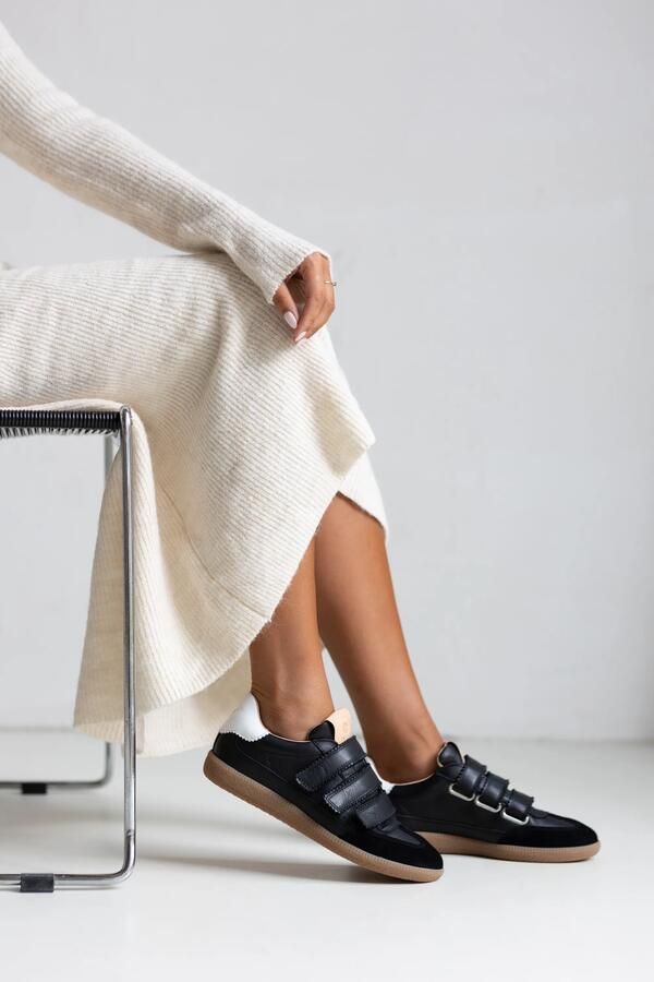 Fred de la bretoniere Pearl Valencia sneaker leer zwart wit - Foto 2