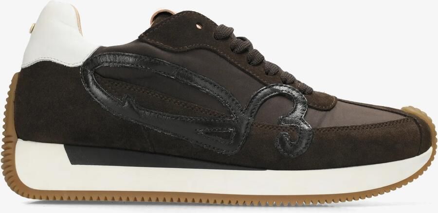 Fred de la Bretoniere Yentl Sign sneakers donkerbruin wit - Foto 4