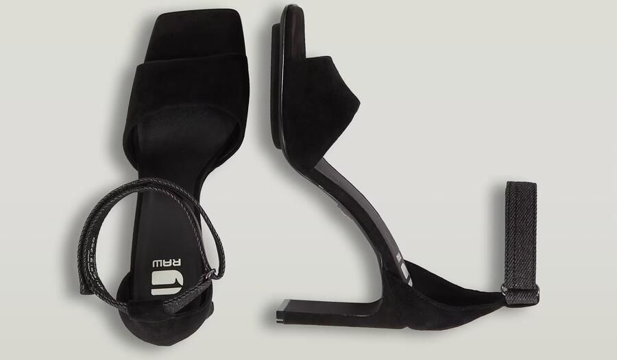 G-Star RAW Darcy Suède Sandalen Met Hak Zwart Dames - Foto 6