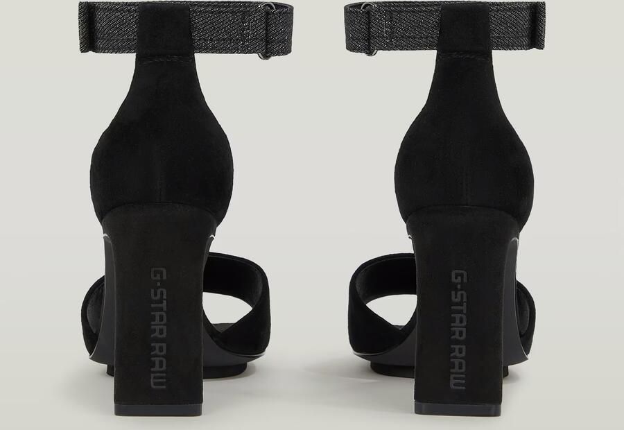 G-Star RAW Darcy Suède Sandalen Met Hak Zwart Dames - Foto 3