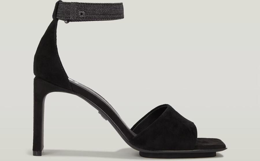G-Star RAW Darcy Suède Sandalen Met Hak Zwart Dames - Foto 5