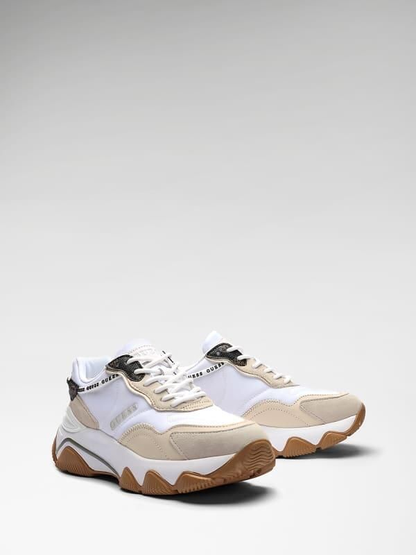 Guess Witte Polyethyleen Sneaker met Stof White Dames - Foto 7
