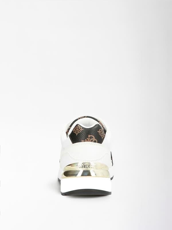 Guess Moxea Active Lady Wit Bruin Multilogo Sneakers White Dames - Foto 3