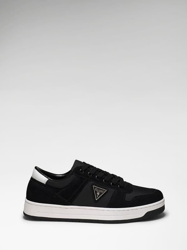 Guess Sneakers van mix van leer en textiel met labeldetail model 'UDDENT'