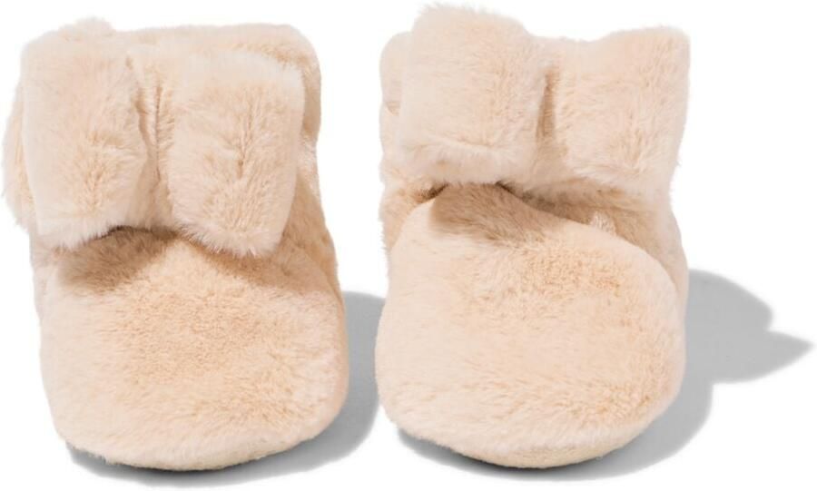 HEMA Babyslofjes Imitatiebont Strik Taupe