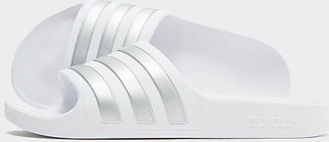 Adidas Adilette Aqua Slides Cloud White Silver Met. Cloud White