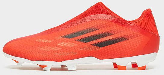 Adidas X Speedflow.3 Veterloze Firm Ground Voetbalschoenen Red Core Black Solar Red Dames
