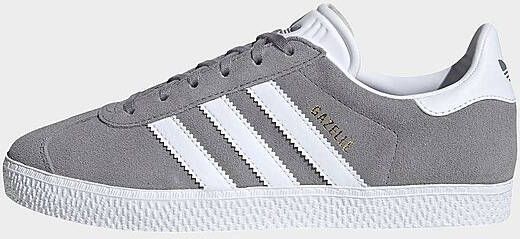 adidas Originals Gazelle Junior Grey Three Cloud White Gold Metallic- Dames Grey Three Cloud White Gold Metallic