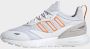 Adidas Originals ZX 2K Boost 2.0 Schoenen Cloud White Bright Orange Silver Metallic - Thumbnail 3