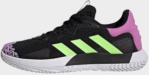 Adidas SoleMatch Control Tennisschoenen Core Black Signal Green Pulse Lilac Dames